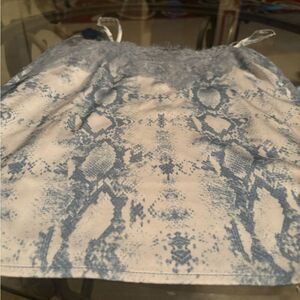 Michel Lace blue & white satin tank